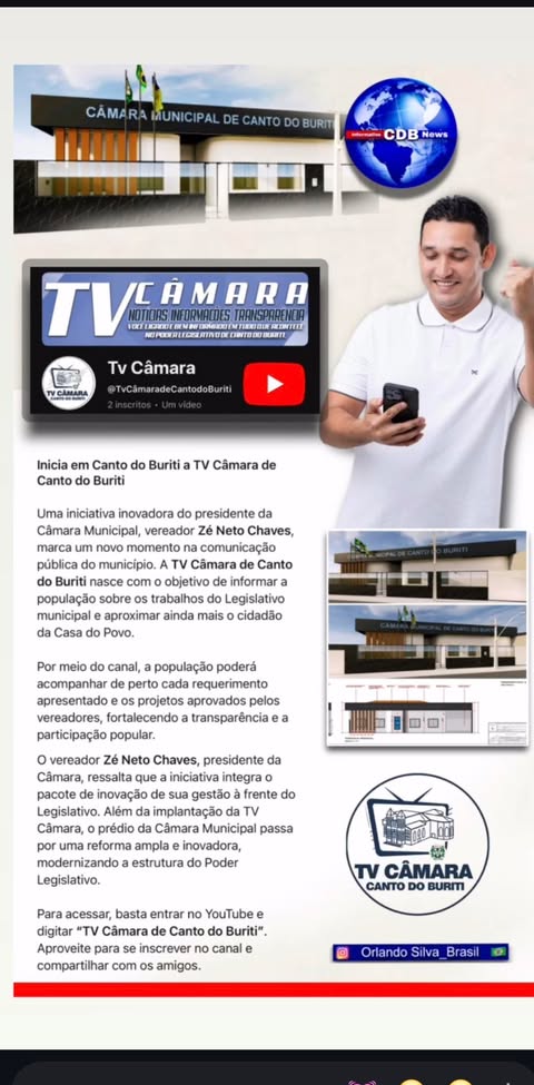 TV Câmara de Canto do Buriti fortalece a transparência e aproxima o Legislativo da população